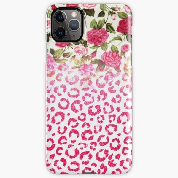 iPhone 12 -kotelo - Vaaleanpunainen ruusu ja glitteri