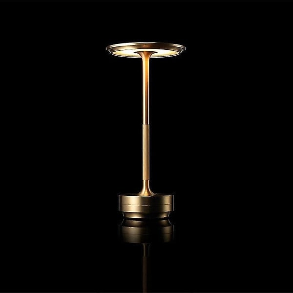 Laderbar Bordlampe, Dimmerbar, Vanntett, Metall, USB-Lading, Bordlampe - 1 stk - WELLNGS Gull