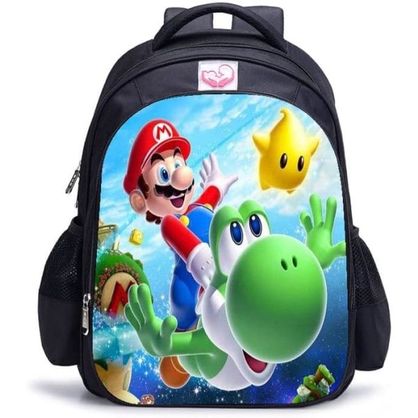 Super Cute Bros -reppu 3D-tulostus Anime-piirretty koululaukku vedenpitävä kevyt matkalaukku pojille ja tytöille