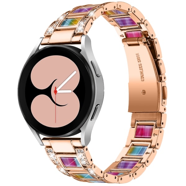 Urband för Samsung Galaxy Watch 20 mm Roséguld + flerfärgad