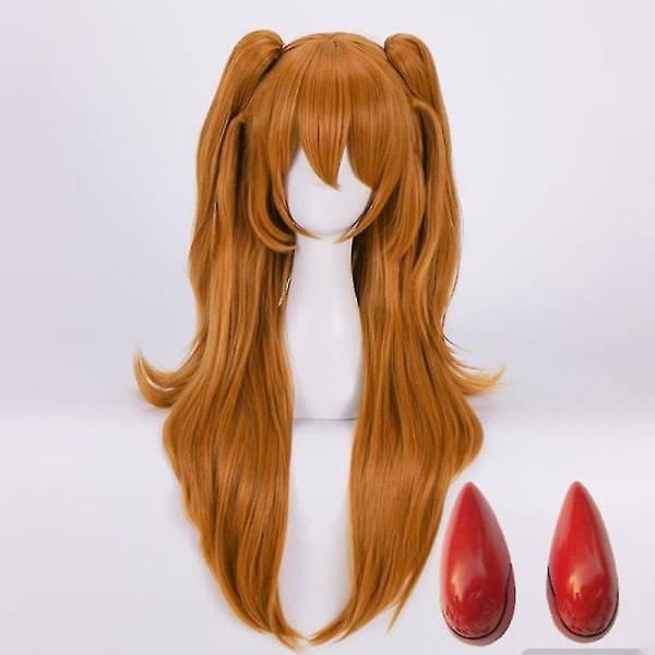 REMAKE Högkvalitativ Eva Asuka Langley Soryu Cosplay Värmebeständig Syntetisk Peruk Hårsnålar