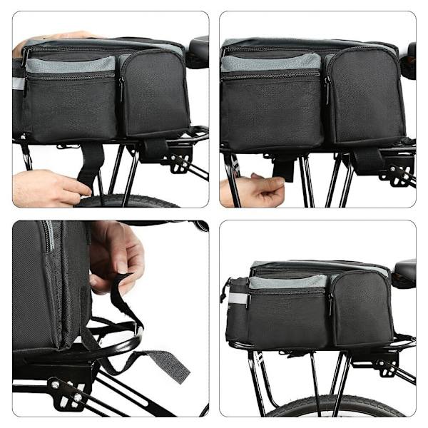 Wozinsky cykelstativtaske med skulderrem? 6l sort (WBB3BK)