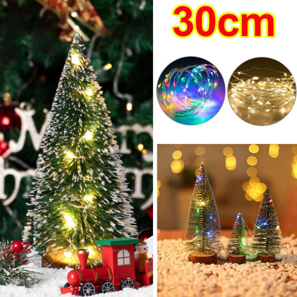 Mini LED lyslenke juletre juleborddekorasjon Gave 30cm Varme lys