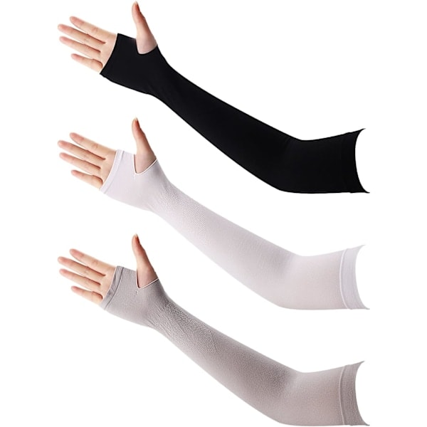 Arm Sleeves, 3 Pairs UV Protection Cooling Arm Sleeves Women Men Summer Sun Arm Cover Sleeves