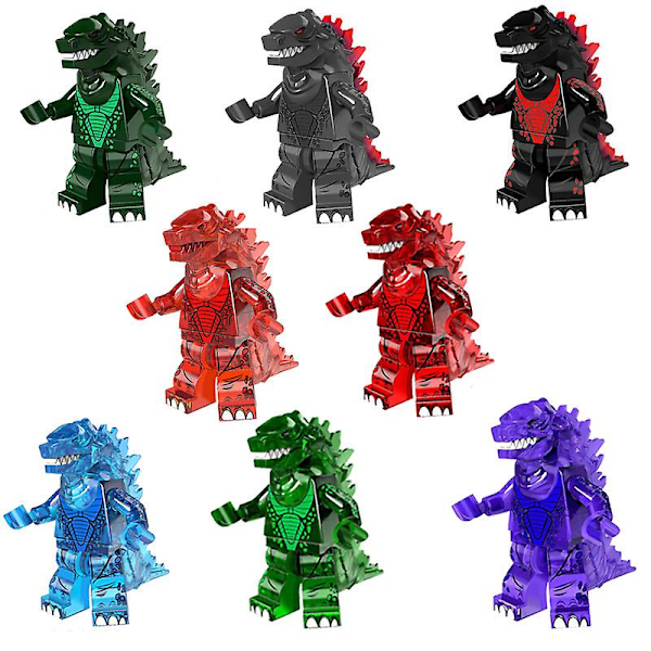 Godzilla Rakennuspalikkahahmot 8 Moniväristä Lasten Rakennussarjaa