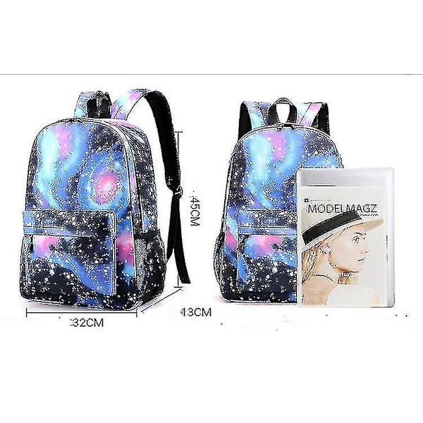 REMAKE 3-pack Billie Eilish Satchel Casual Skolväska Ryggsäck Med Pennfodral Messenger Bag