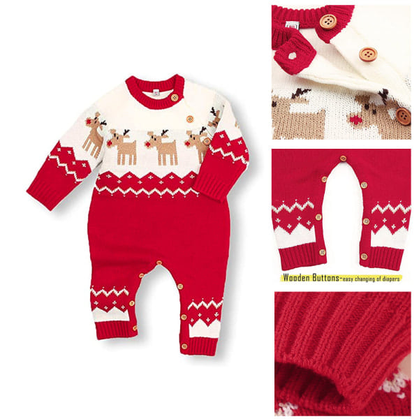 Babyjultröja Toddler Ren Outfit Långärmad Kläder