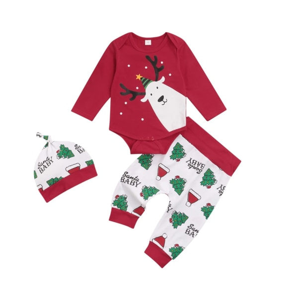 2022 Ny Stil Mote Julejenter Langærmet Baby Jumpsuit