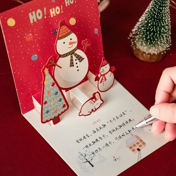 5/1 stk 3D Pop Up Julekort med konvolutt Venner Familie Velsignelse Postkort Bursdag Nyttår Juledekorasjon Stil 5 1 stk