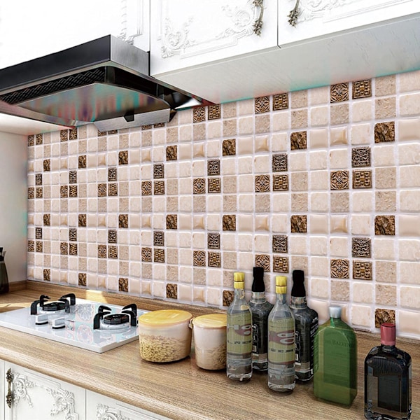Vedenpitävät lattia- ja seinälaatat 3D mosaiikki 30 kappaletta 10x10 cm