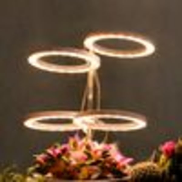 Sunlight LED-växtlampa, dimbar ringlampa för växthus, växtlampa med timer