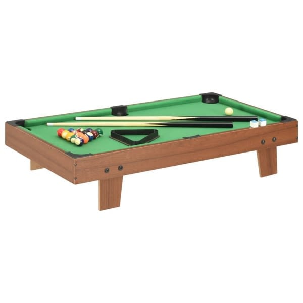 vidaXL Pool table mini 3 feet 92x52x19 cm brown and green Brown