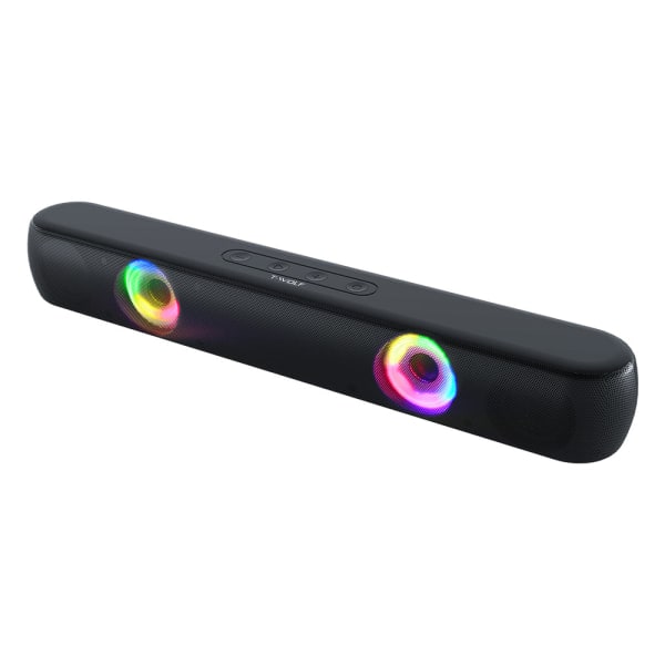 Trådløs Bluetooth-høyttaler RGB lysende skrivebordsstripe lyd mobiltelefon kort subwoofer