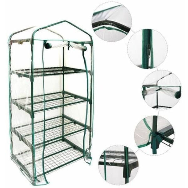 Växthusskydd för trädgård 4 nivåer 160x69x49cm Hållbart växtskydd Anti-insektsskydd