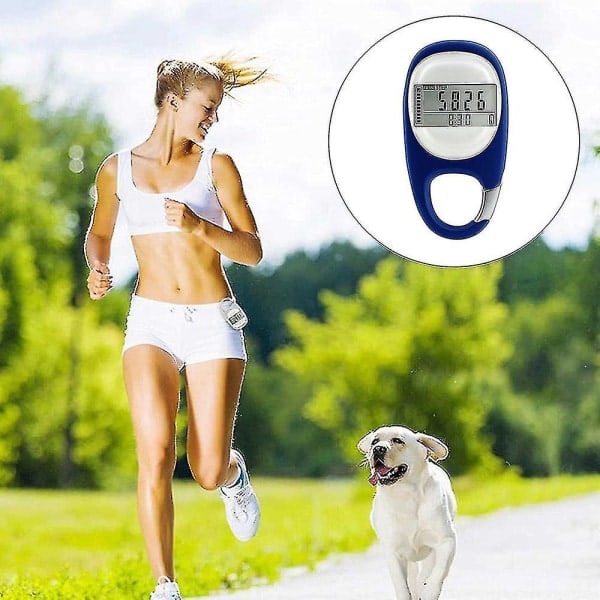 3D Digital Simpel Skridttæller med Klip, Gåafstandshukommelse, Kilometer/Mil Måling, Kalorieforbrug, Fitnessaktivitet, til Mænd