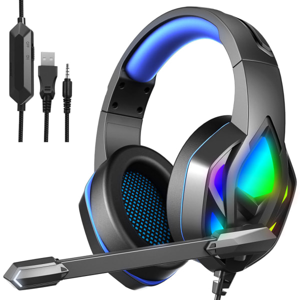 H100 Gaming Headset Sort + Blå