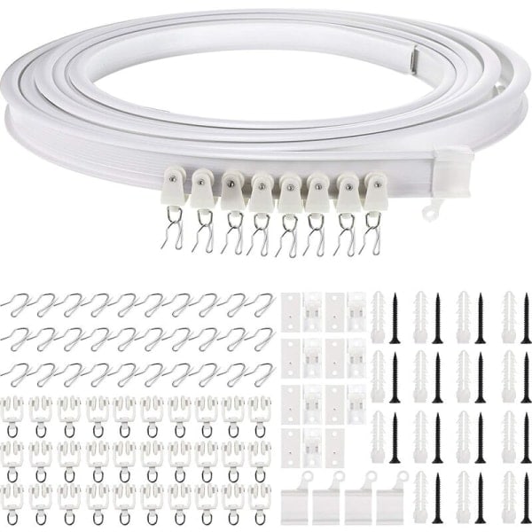 REMAKE Foldbar Loft Skinne Buet Gardinskinne Fleksibel Loft Gardin Tilbehør Buet Vindue Skinne til Gardinskinne med Gardinskinnesystem
