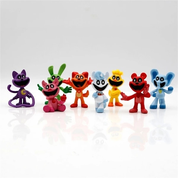 8 stk. Smilende Critters Spilfigurer Model PVC Catnap Catnat Anime Figur Model Fødselsdagsgaver Legetøj - Perfekt 8 stk. 8 stk.