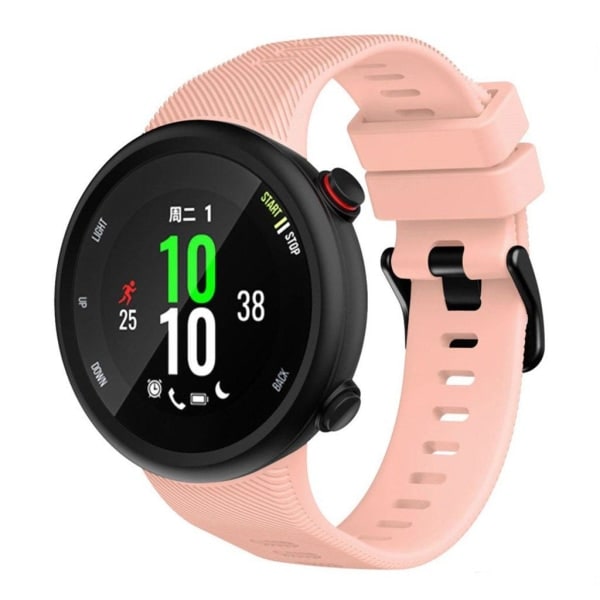 Garmin Forerunner 45S Hållbart Svart Silikonarmband med Spänne - Rosa Rosa