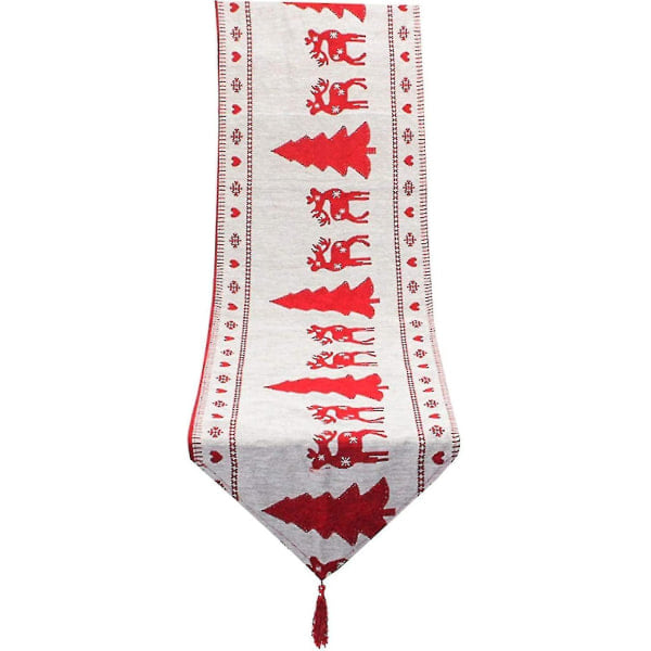 Julepynt Bomuld og linned broderi Julebordløber, Creat (Juletræ)
