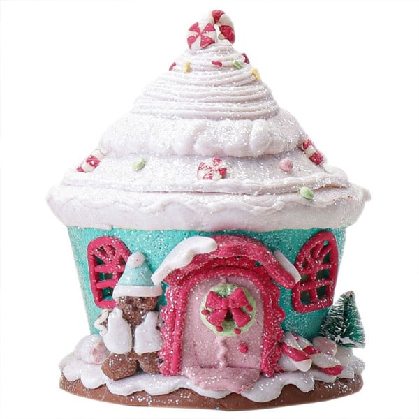 Pepperkakehus Pynt Juletrær Ornament med Slott Godteri Tre