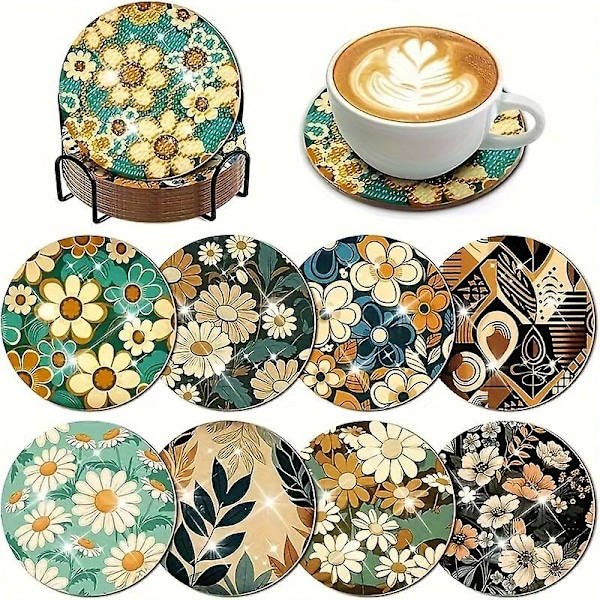 REMAKE Diamantmålning Mattor med Fästen, DIY Diamantmålning Mattor Set, Lämplig för Nybörjare Konst och Hantverk Material