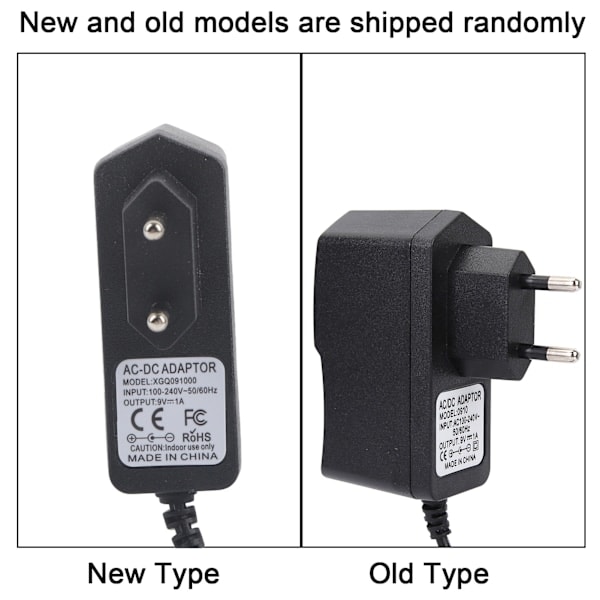 REMAKE Universal 9V AC/DC Strømforsyning for Elektrisk Gitar Enkelt Effektpedal 100-240V (EU-kontakt)