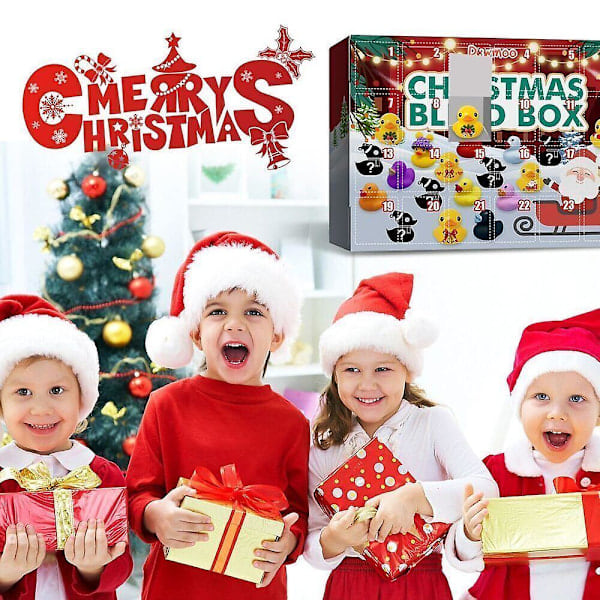 Julekalender Blind Box Børnegave 24 Ruder Gummiandet -C28