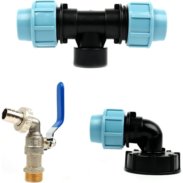 IBC Koblingssett - Tankadapter, tappeventil, regnvannstankdeler (DN50)