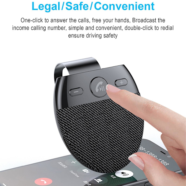 SP11 Bilhögtalare Handsfree Hög Definition ABS Trådlös Fordon Bluetooth Kompatibel 5.0 Högtalare för Bil