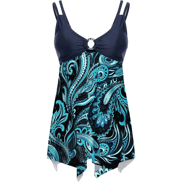 Damtankini i två delar med delade byxor Yd6 grön L
