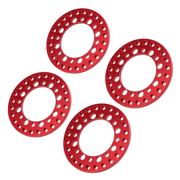 4 st 1,9 tum Hjul Yttre Beadlock Ring Aluminium Legering Återanvändbara RC Tillbehör för Traxxas 1/10 RC Bil Röd