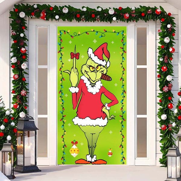 Jouluovikehyksen Merry Christmas Grinchmas -fontti Verannan kyltti Talvi Uusi vuosi Joulu Joulu Kotijuhlat Koristeet ja tarvikkeet