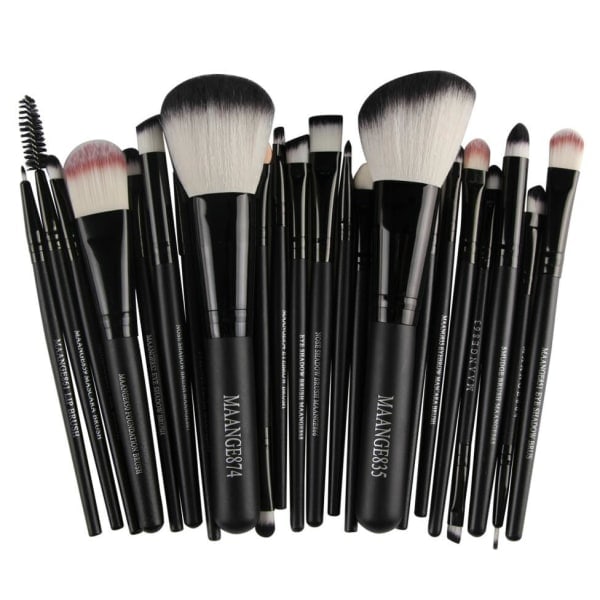 22 makeupbørster - Makeupbørster Sort