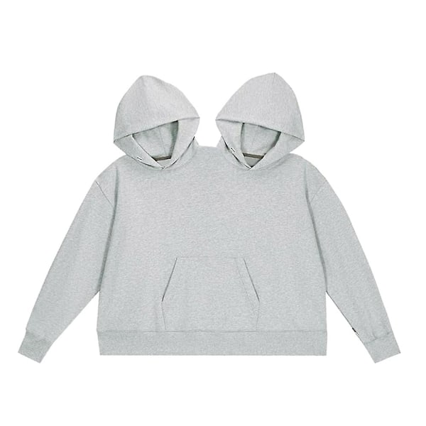 Adults Couple Hoodie Intimate Hooded Sweatshirt Long Sleeve Pullover Tops Gifts Grey