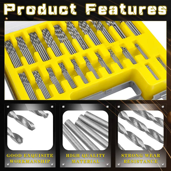 150 st Twistborrset HSS Titan Microborr Microbit Set Verktyg 0,4 mm-3,2 mm för Trä, Metall, Plast, Smycken