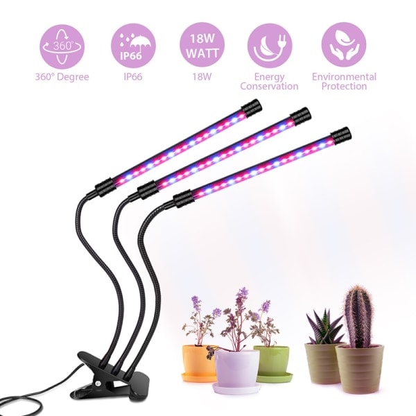 2/4 LED Kasvilamppu USB Phytolamppu Täyspektrinen Kasveille 4 Pää USB-Portti
