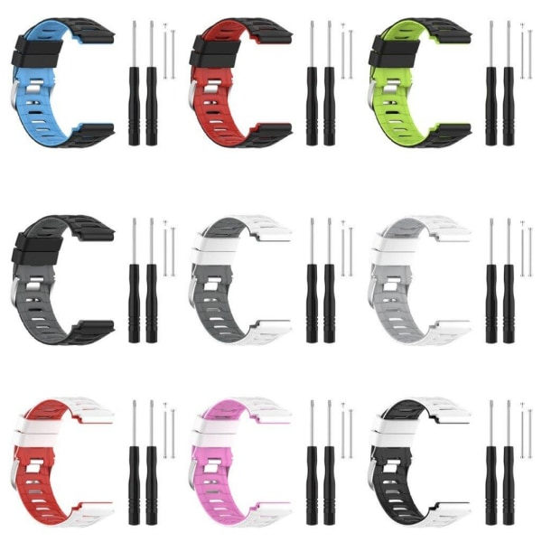 Garmin Forerunner 920XT to-farvet silikone urrem - Sort / Blå flerfarvet