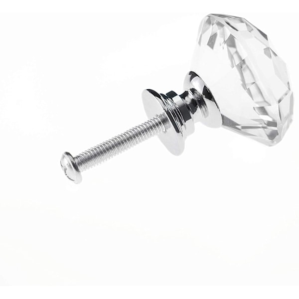 INF Diamantformede glassknotter Transparent/Sølv 8 stk