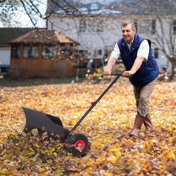 REMAKE XMTECH sneskovl med hjul - 5 justerbare højder - sneskovl - 75 cm arbejdsbredde, sort Sort