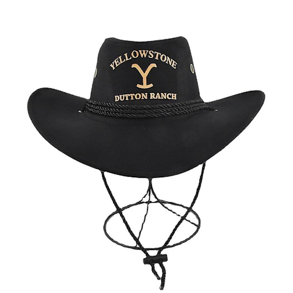 Europeisk og amerikansk Yellowstone Cowboyhatt med buet brem, Retro Jazzhatt, Yellowstone Cowboyhatt, Ridderhatt