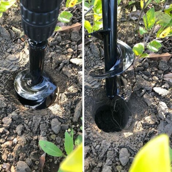 Jordborr 10cm x 30cm Tungt Arbetsverktyg Trädgårdsborr Vridborr Lökplanteringsborr 3/8\" Hex Drivborr