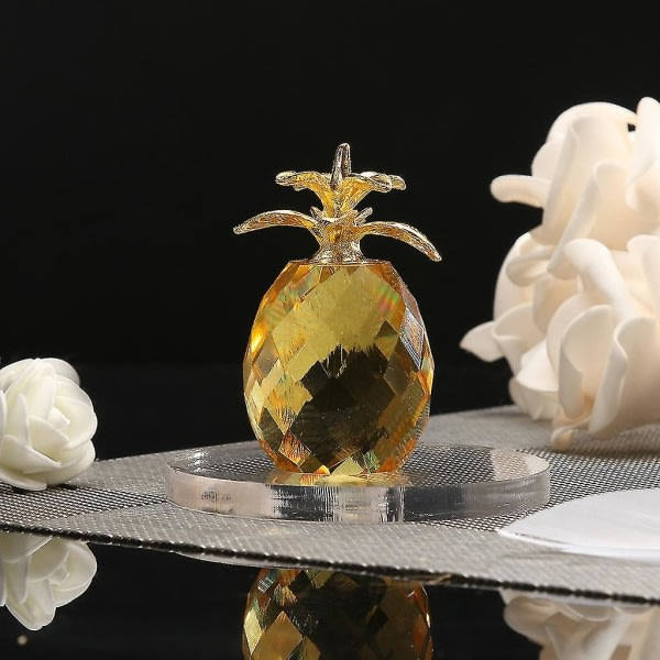 Ananas Kristallglas Figur Pappersvikt Ornament Feng Shui Dekoration Kollektion
