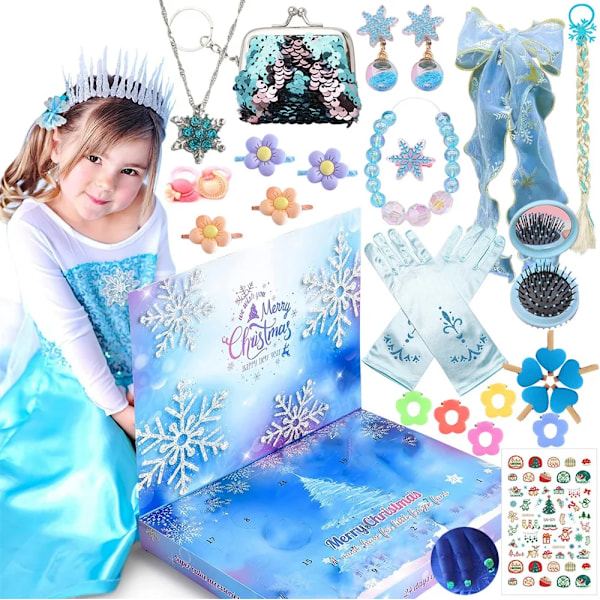 24 Slots Julekalender Julegave Blind Box Unicorn Is og Sne Smykker Julegave Legetøj til Piger Julegave 6