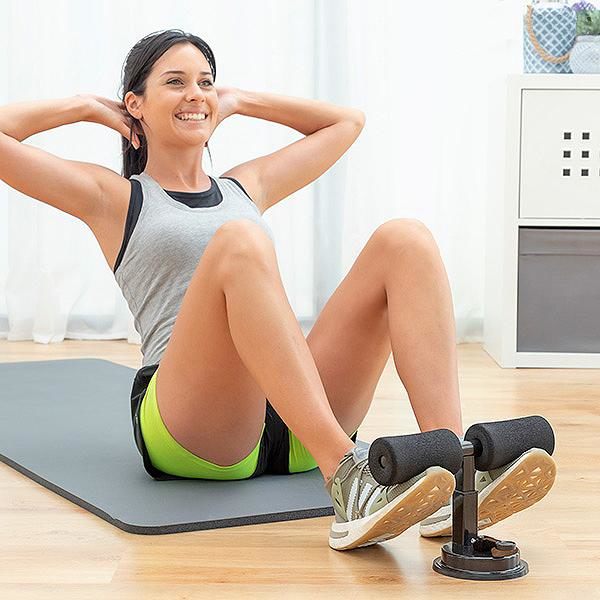 Situps Fotstöd med Sugkopp - Träning Svart