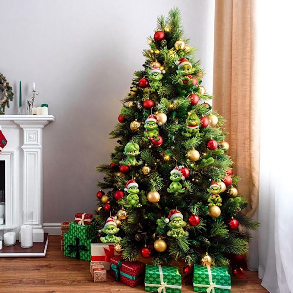 Piirretty Grinch Joulukuusen Koriste Luova Sarja Akryyliriipuksen kanssa 8kpl1