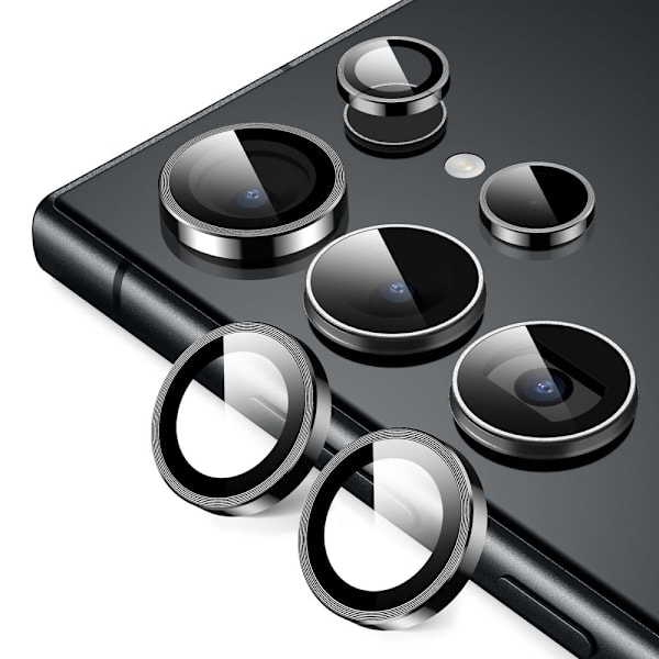 REMAKE ESR Galaxy S24 Ultra Kameran Linssin Suoja Temperoitu Lasi Musta