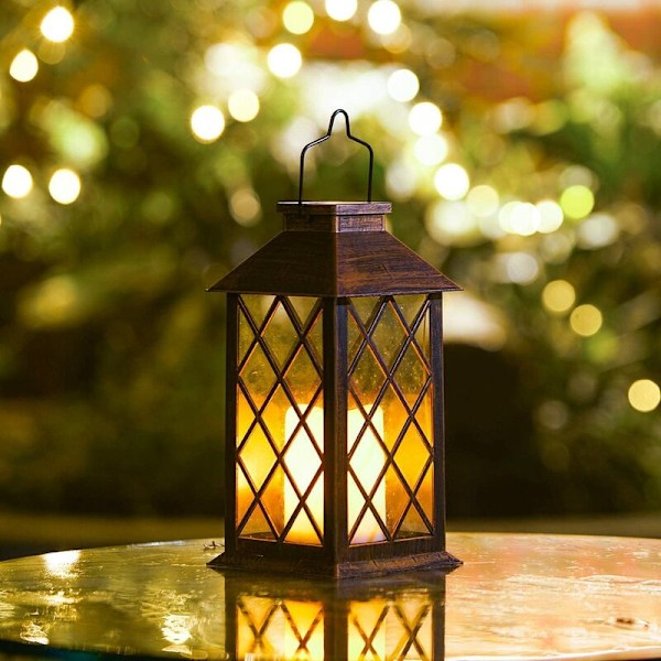 Solar retro plastik lys vind lampe kreativ villa dekorativ lampe