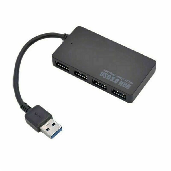 USB 3.0 -keskitin 4 portilla, musta