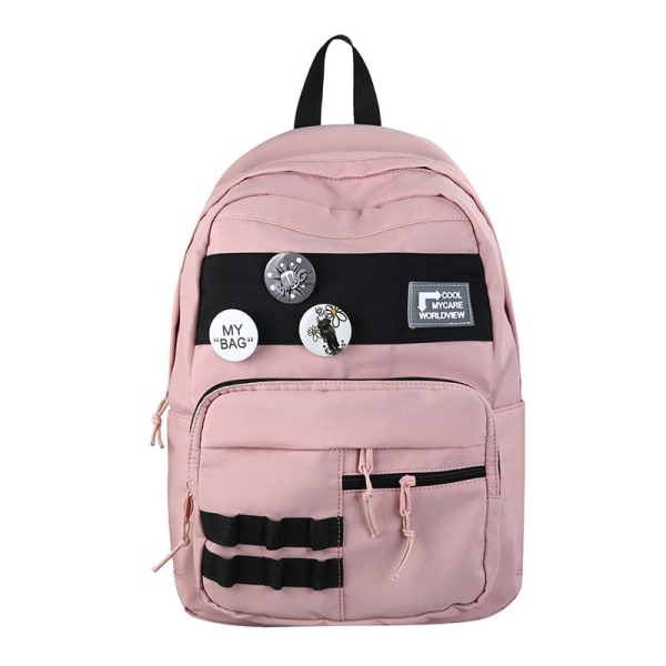 Backpack Leisure College Student College Style School Bag Outdoor Travel Man Pink